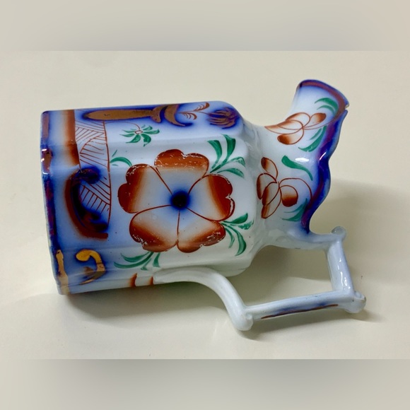 19th Century Antique Gaudy Welsh PAGODA Hexagonal Lustreware Pitcher Jug - Picture 11 of 16